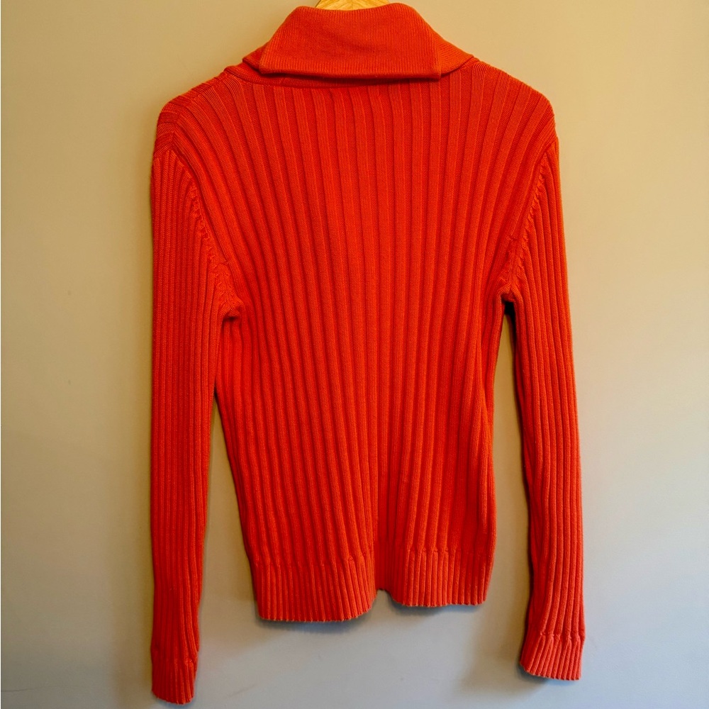Ralph Lauren LRL Lauren Jeans Co Vibrant Orange Cowl Neck Sweater Size L - Picture 4 of 5